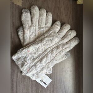 Sonoma women’s cable knit lined winter gloves